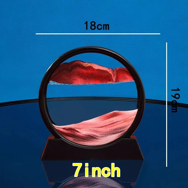 3D Moving Sand Art Picture Round Glass Deep Sea Sandscape Hourglass Multi Shop24