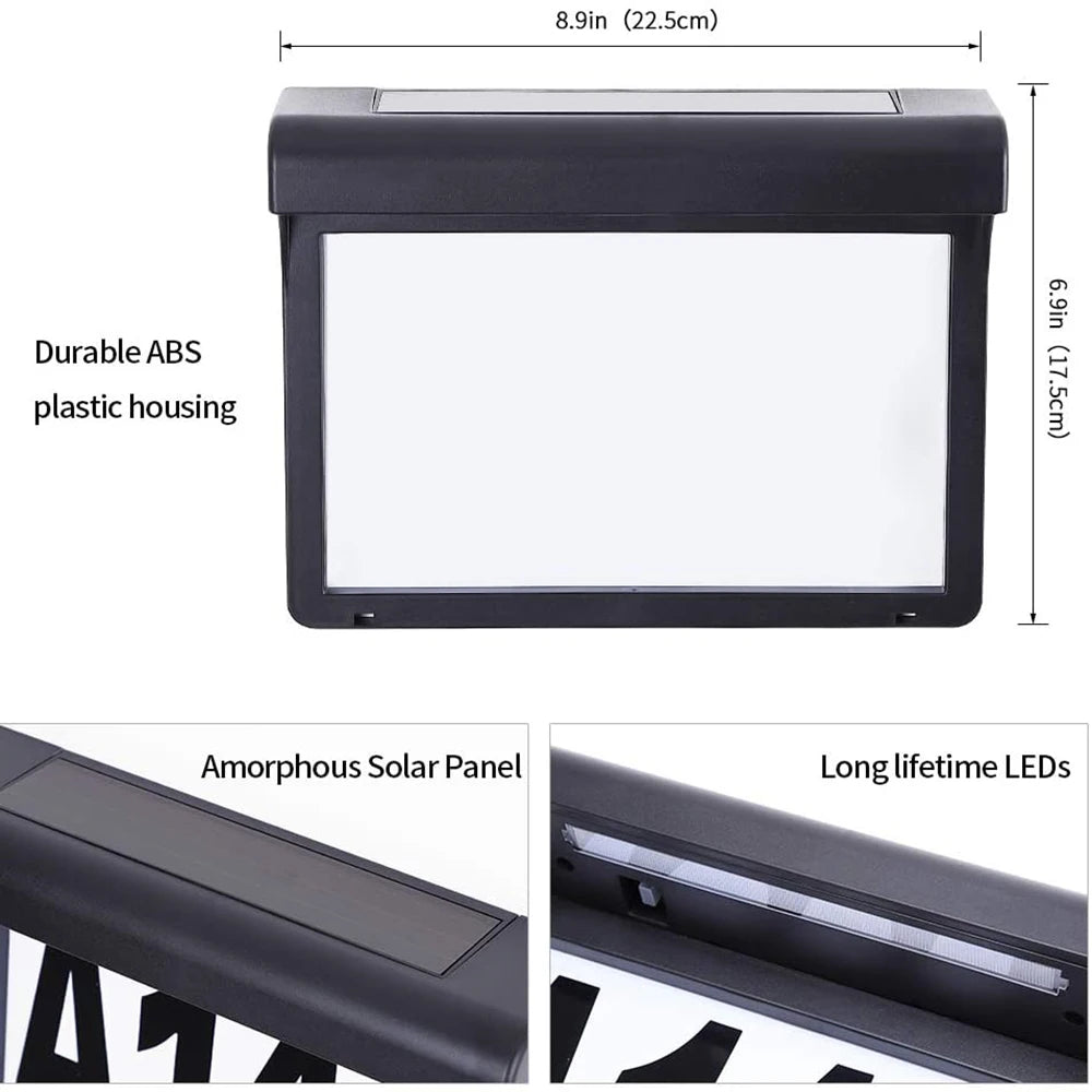 LED Solar House Number Light Waterproof Outdoor - Multi Shop24