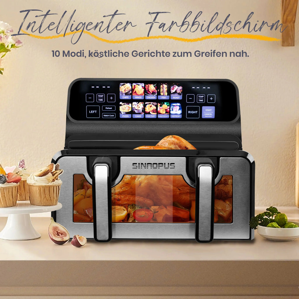 2200W Hot Air pro Fryer Dual Basket 9L Multi-Function Air Fryers Multi Shop24