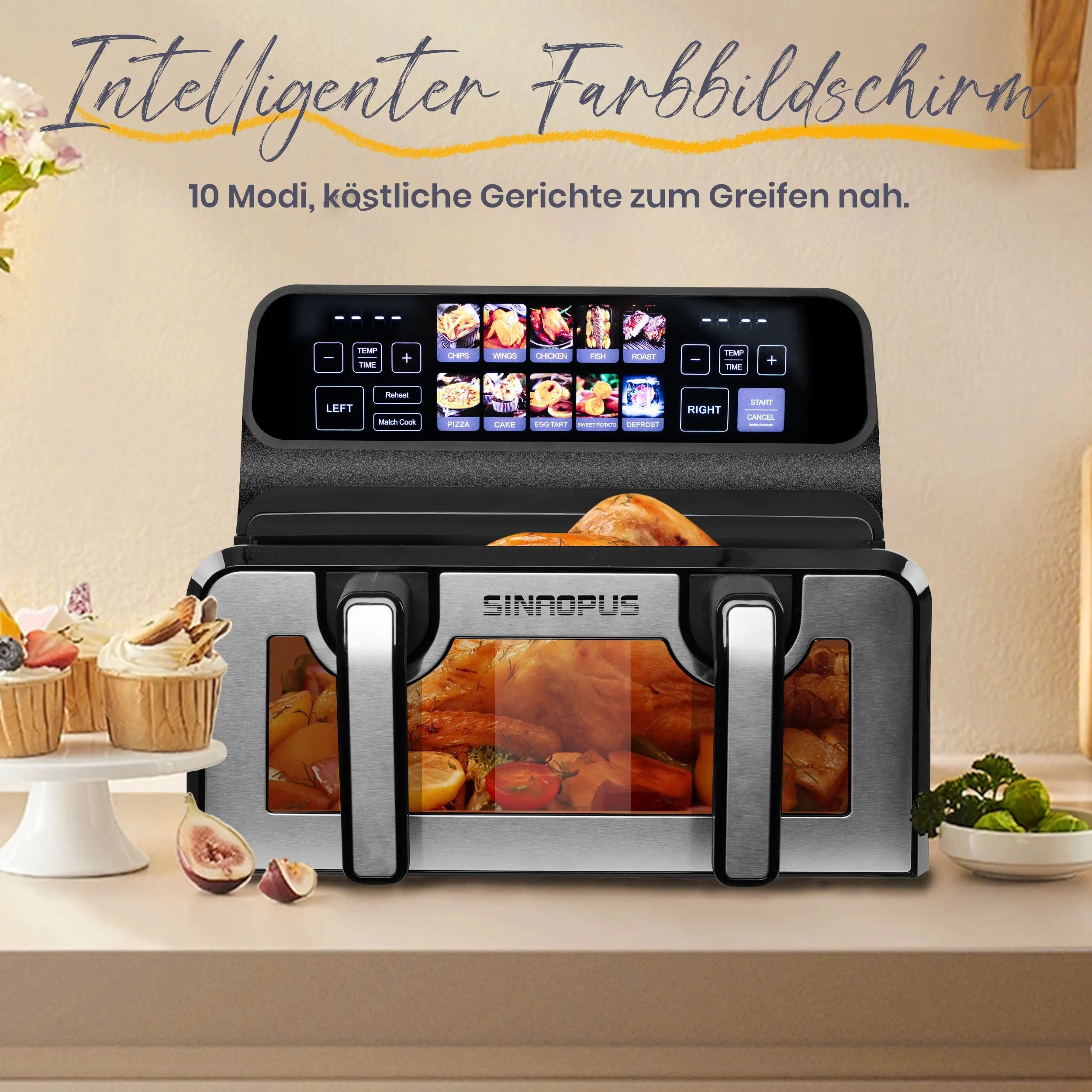 2200W Hot Air pro Fryer Dual Basket 9L Multi-Function Air Fryers Multi Shop24