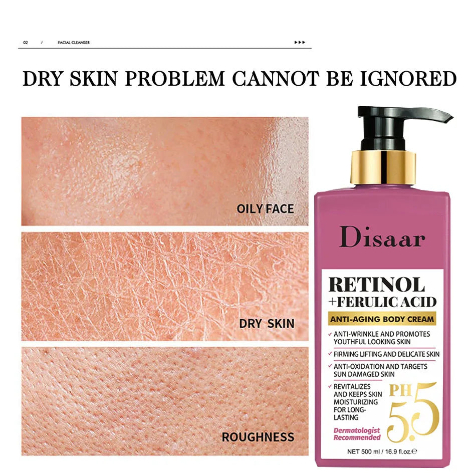 Retinol Body Lotion Firming For Face, Body, Dry Skin Improves Elasticity Age Rewind Serum For Face Serum Brightening