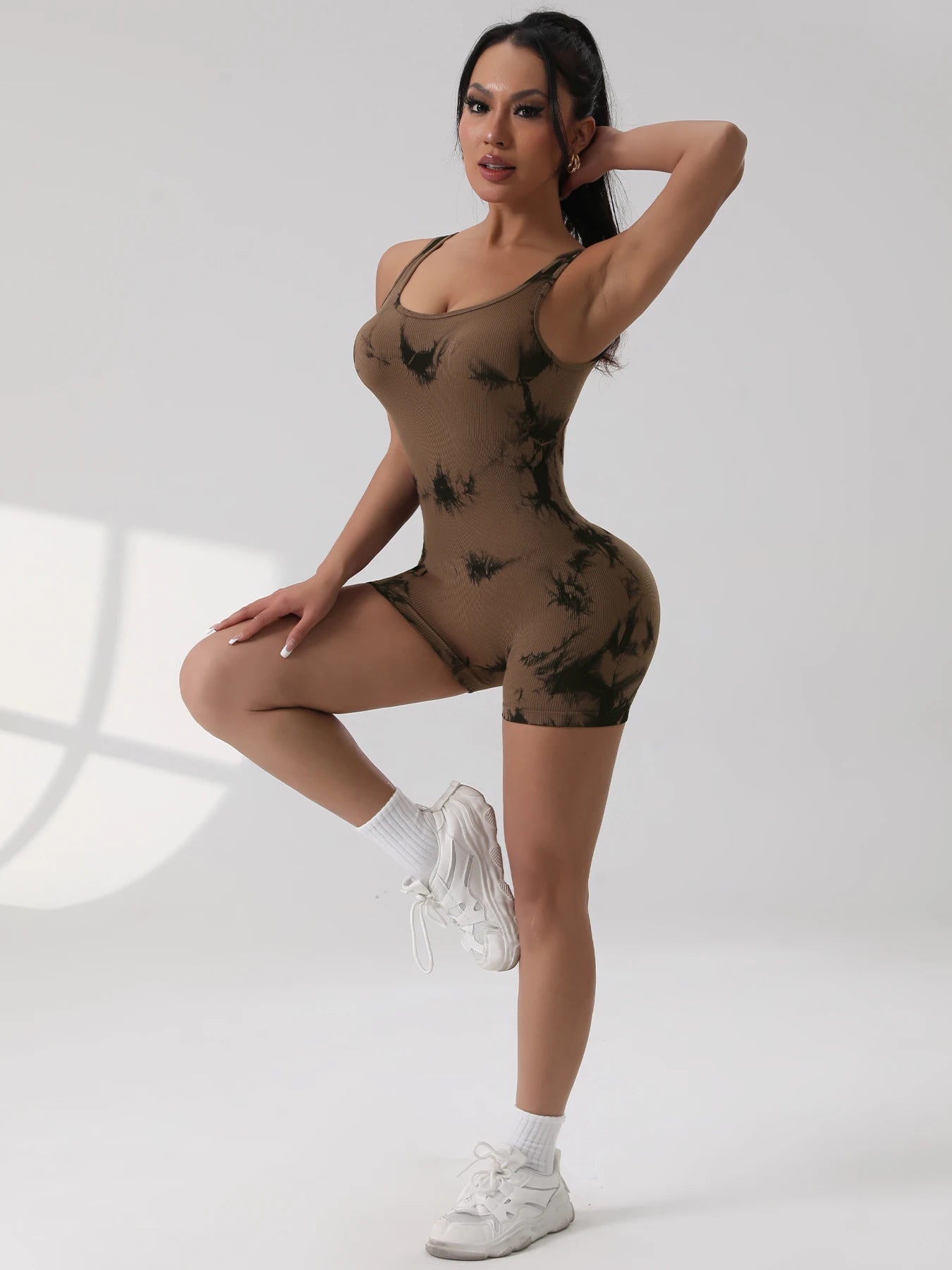 1PCS Tie Die Beautiful Back Yoga Suit Stretch Butt-Lifting Sports Jumpsuit Multi Shop24