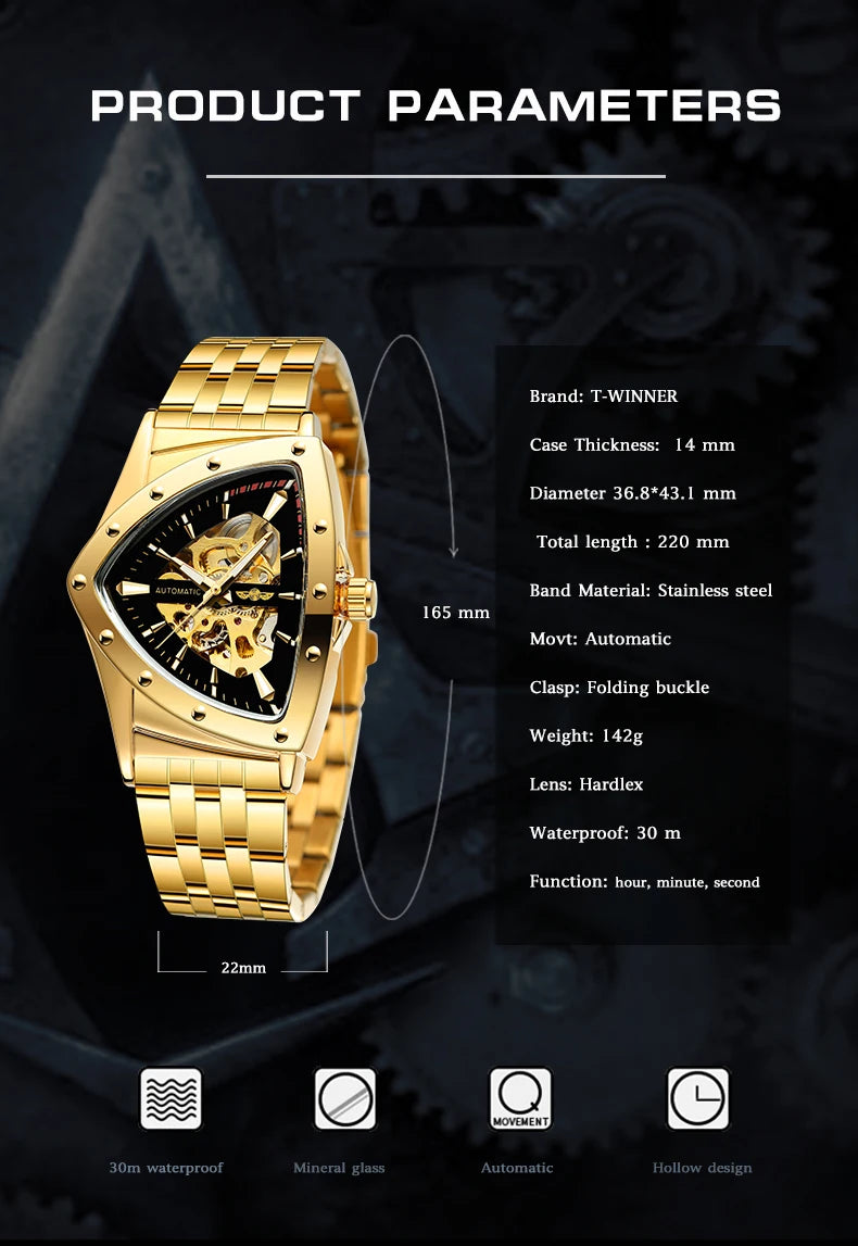 Winner Military Triangle Steel Skeleton Automatic Multi Shop24