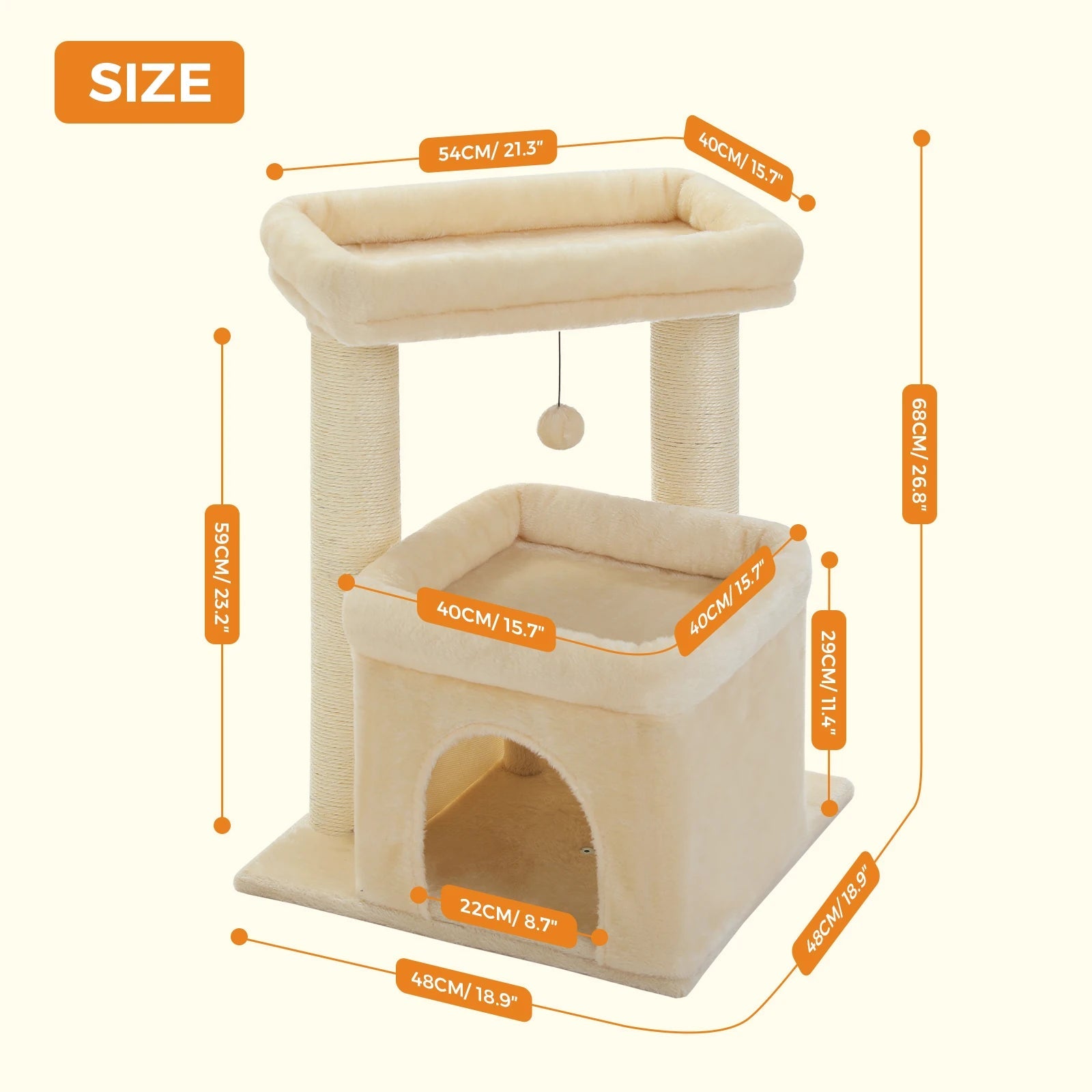 Cat Tree Tower for Indoor Cats with Private Cozy Cat Multi Shop24