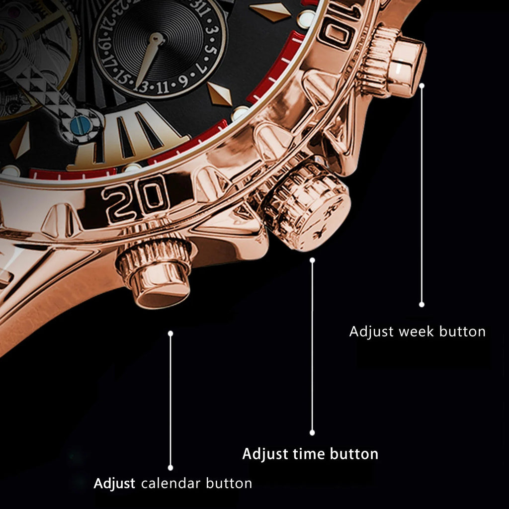POEDAGAR Luxury Automatic Wristwatch Waterproof Multi Shop24