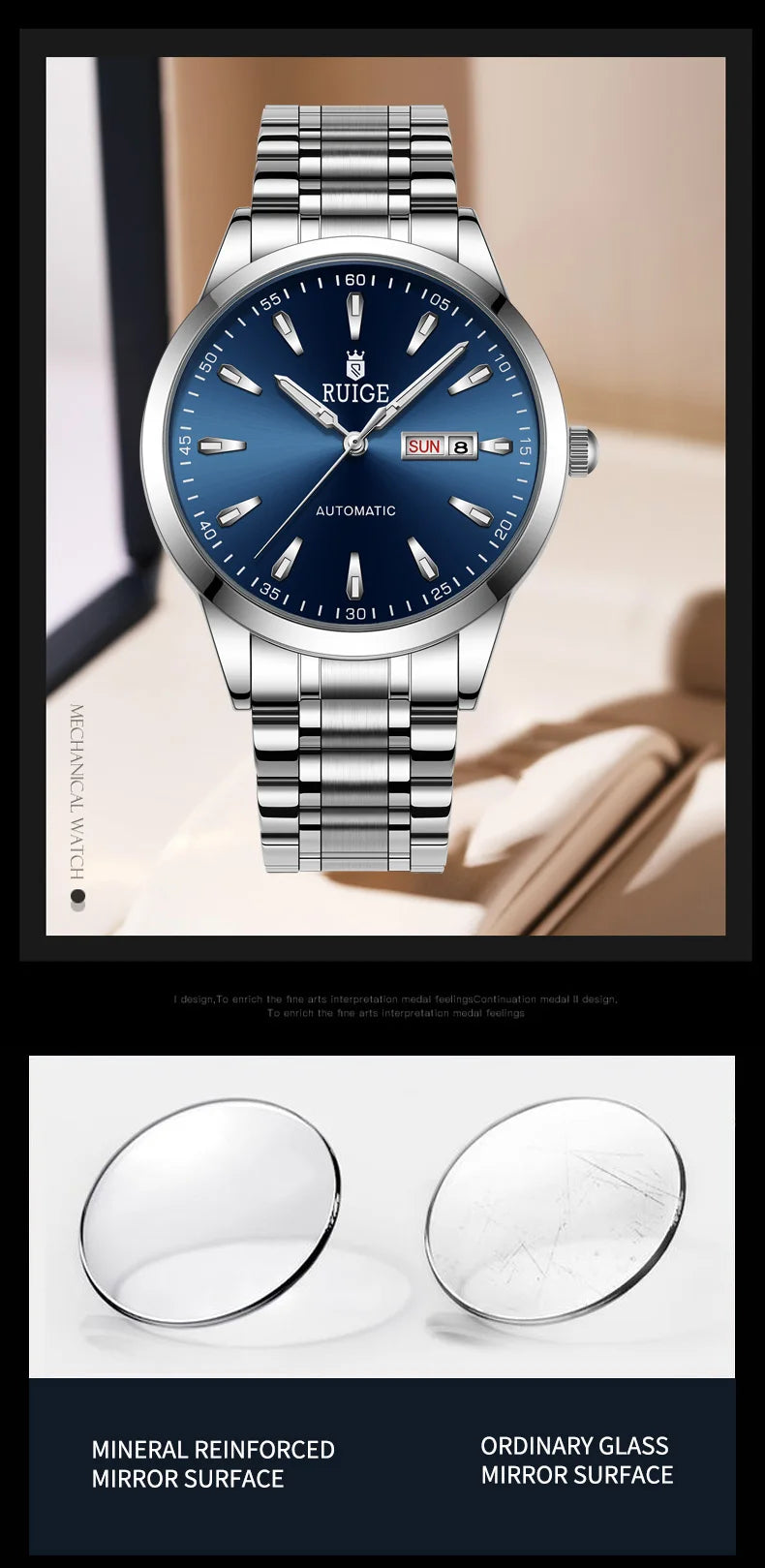 RUIGE Weekly Calendar Men's Fully Automatic Mechanical Watch Multi Shop24