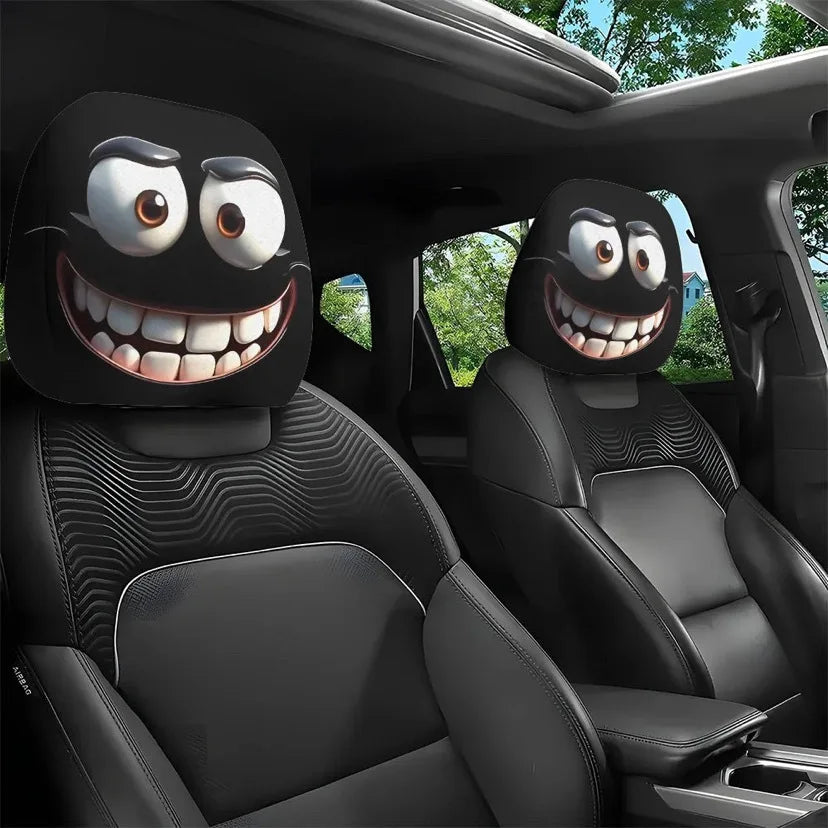2PCS Funny Slanted Eyes Cartoon Print Car - Multi Shop24