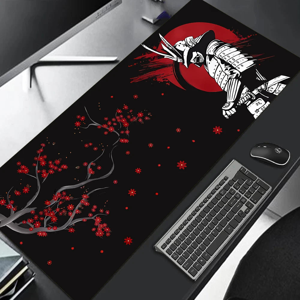 Japanese Sakura Samurai Black Mouse Pad Gamer Table Mat Teclado Multi Shop24