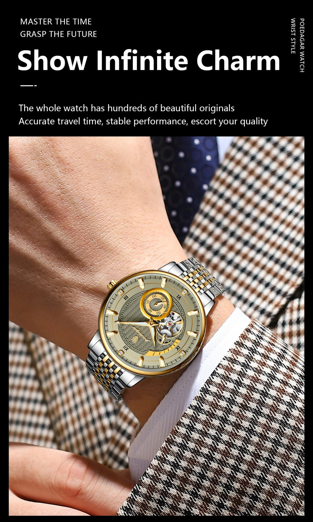 POEDAGAR Top Luxury Man Wristwatch Luminous Hollow Multi Shop24