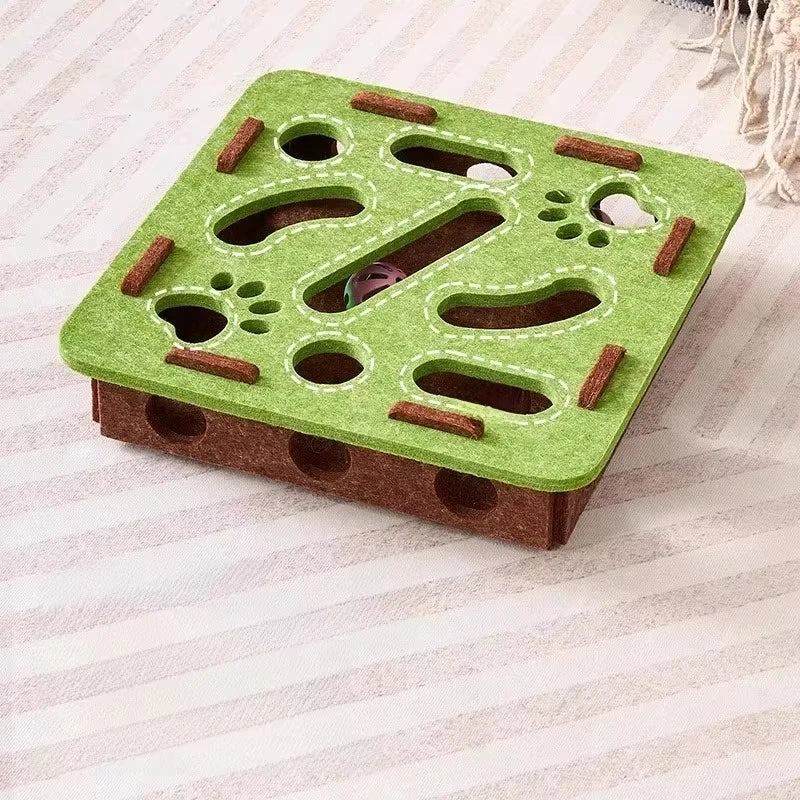 Cat Puzzle Toy Felt Puzzle Box Cat Exercise Toy With Ball Multi Shop24