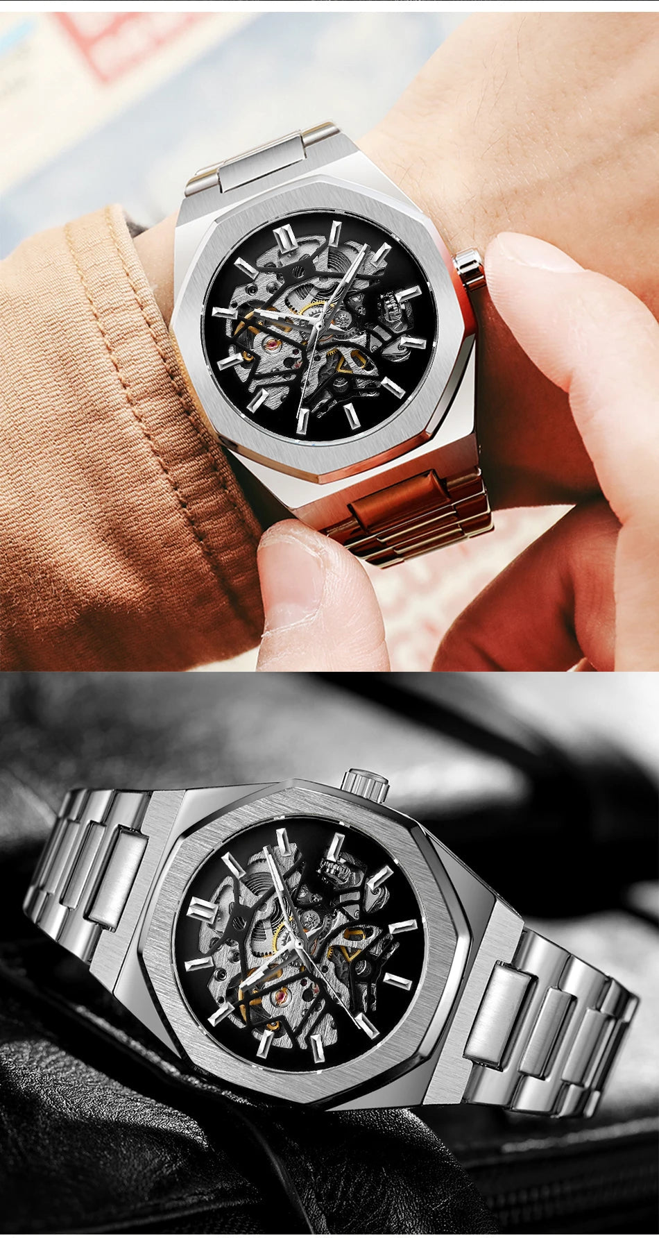 FORSINING 344D Top Brand Luxury Skeleton Automatic Mechanical Men's Multi Shop24