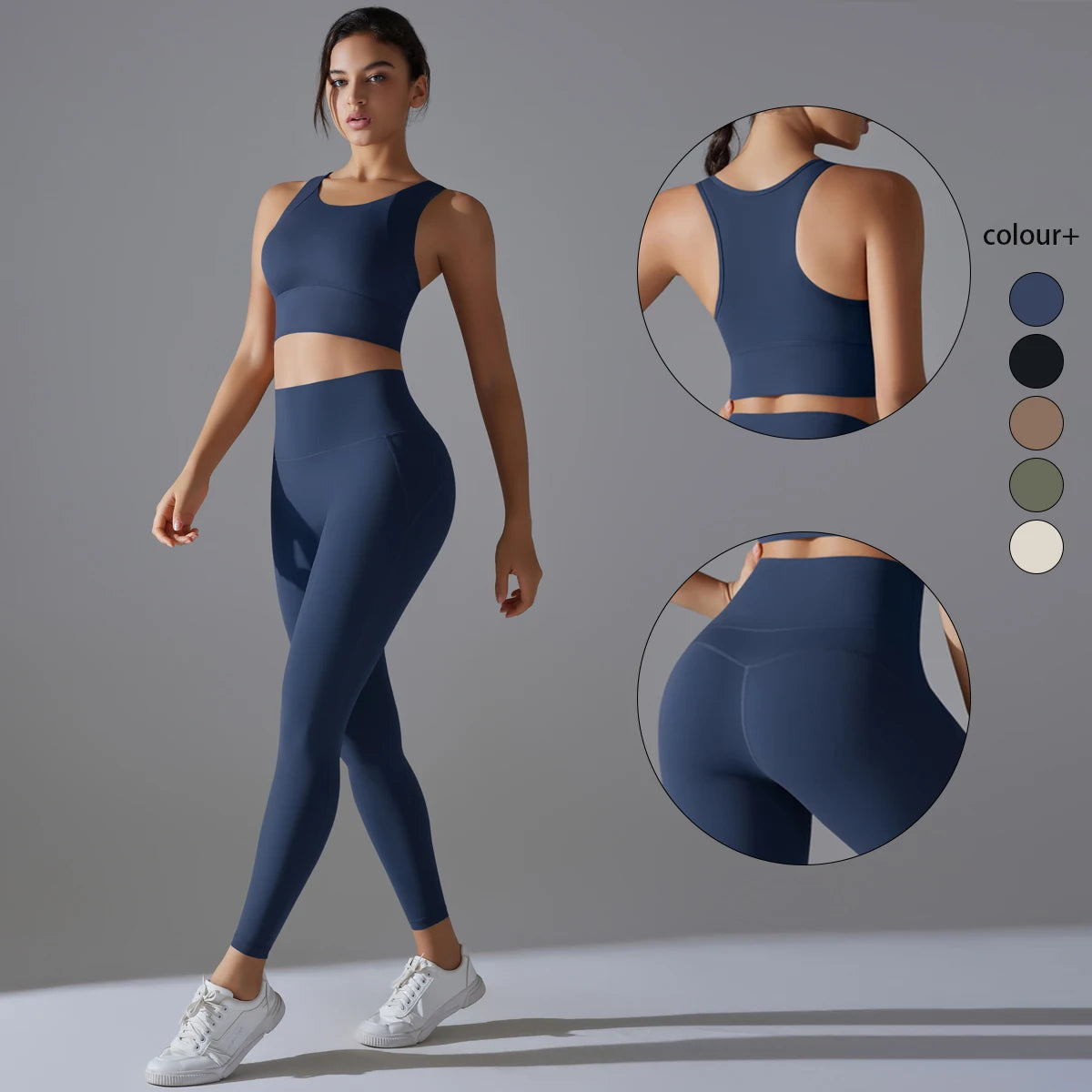 Yoga Set Women's tracksuit Women Fitness Crop Top Shockproof Sports - Multi Shop24
