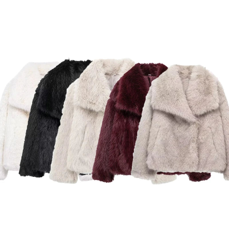 MUJER 2025 Faux Fur Coat Women Fluffy Women's Winter Jacket Long Sleeve Warm Winter Woman Coat Luxury Outerwears Coats for Woman MultiShop24