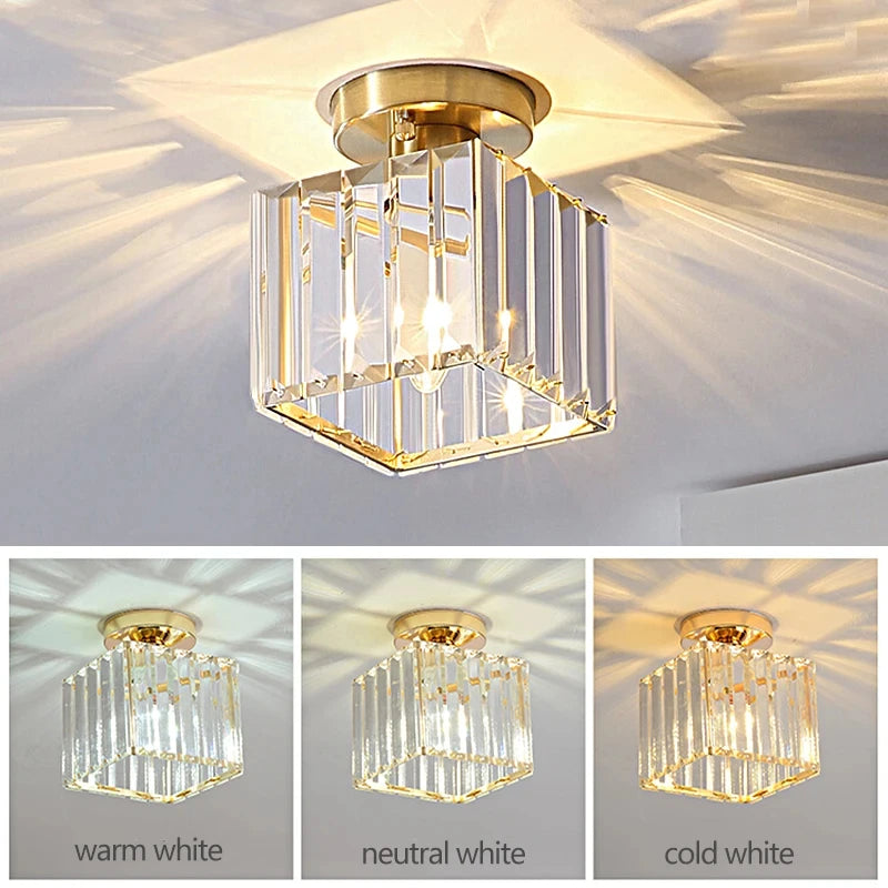 Crystal Ceiling Light Corridor Channel Ceiling Lamp Luxur Balcony Aisle Lamp - Multi Shop24