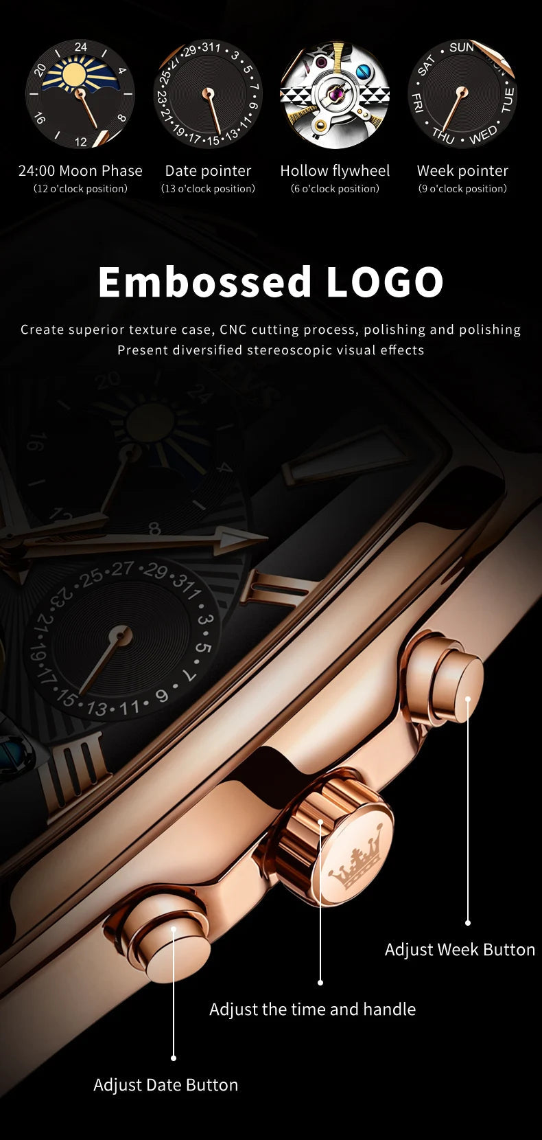 New OLEVS Mens Watches Automatic Mechanical Watch Multi Shop24