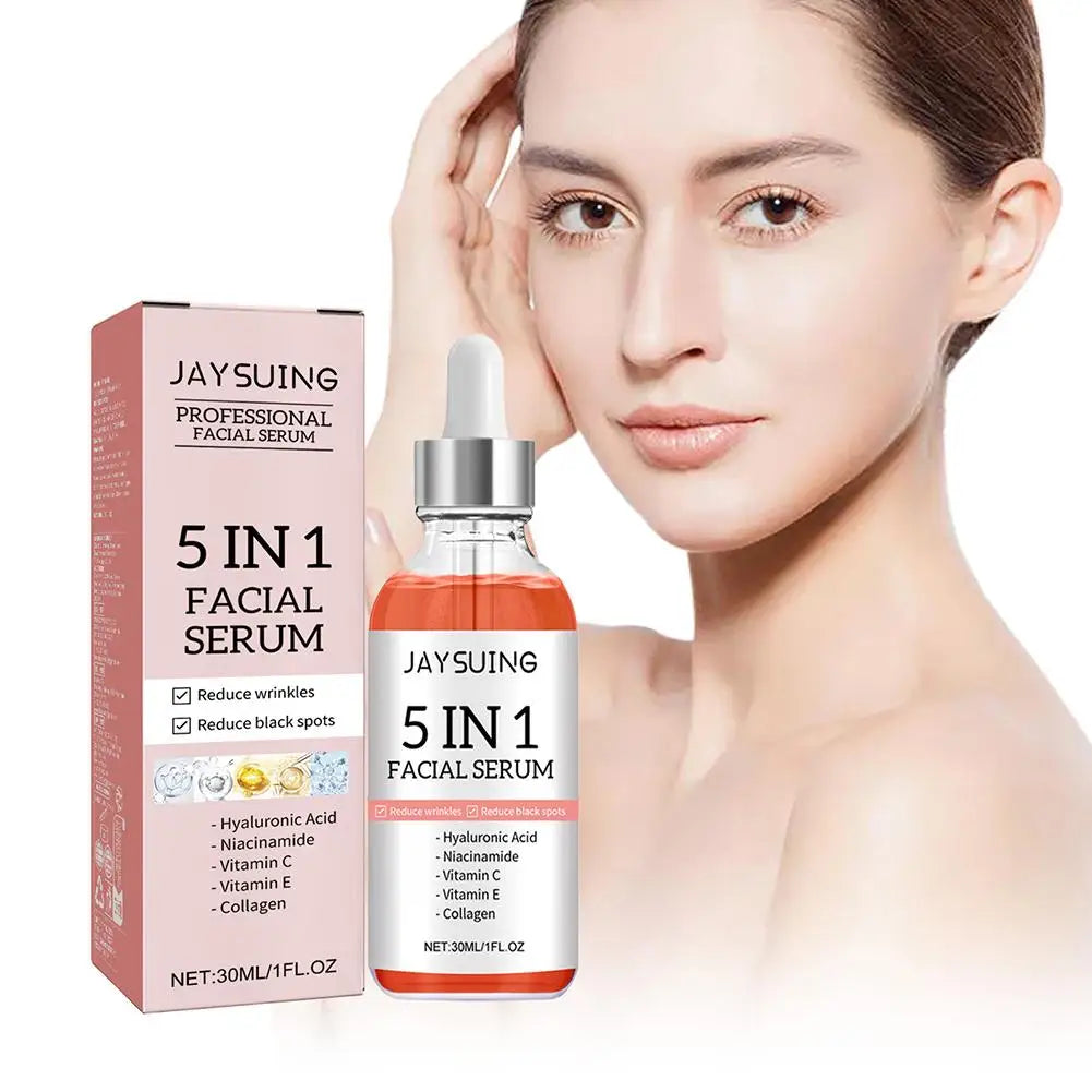 5 In 1 Fade fine lines Firming Face Serum Moisturizing brightning Vitamin C Hyaluronic