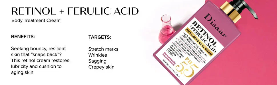 Retinol Body Lotion Firming For Face, Body, Dry Skin Improves Elasticity Age Rewind Serum For Face Serum Brightening