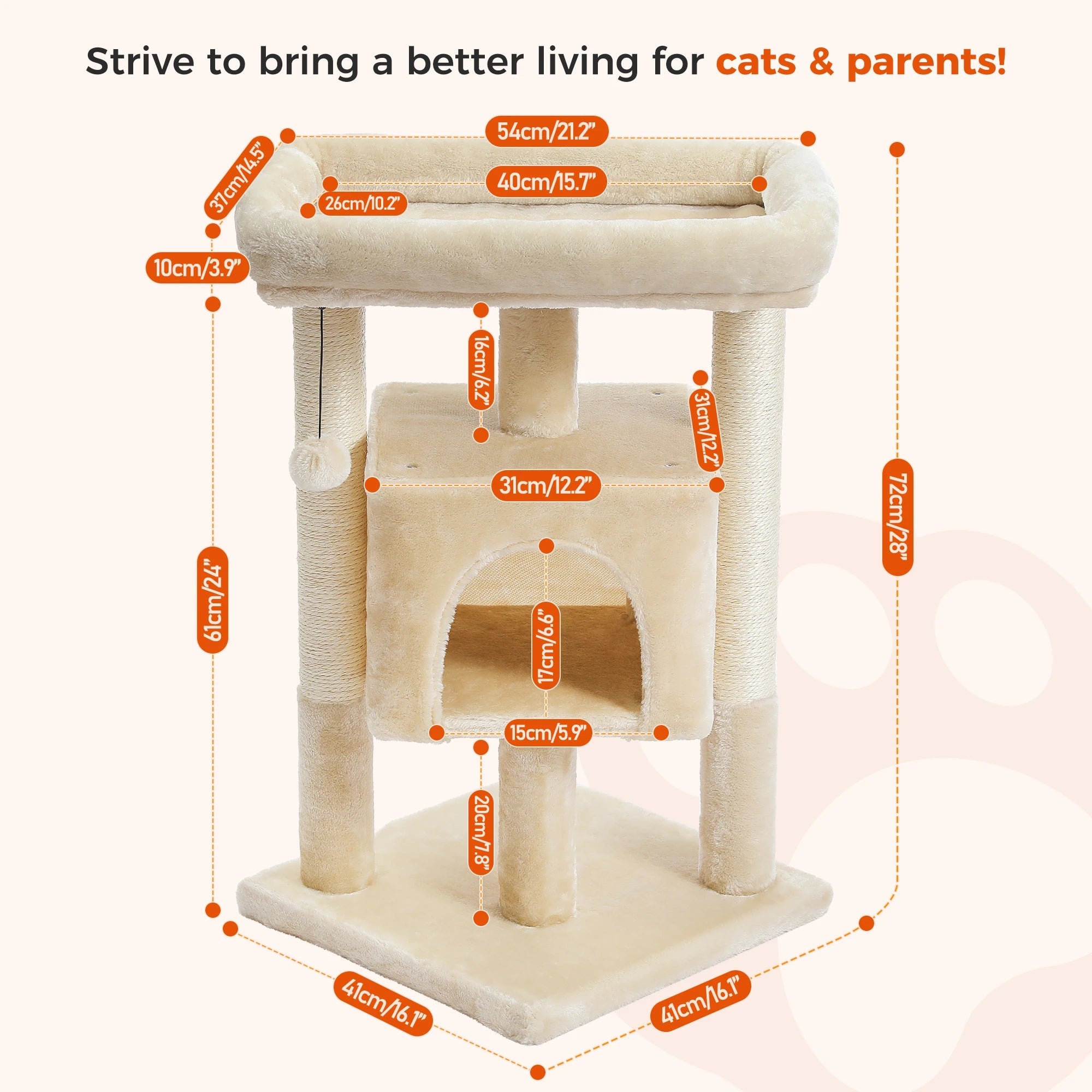 Cat Tree Tower for Indoor Cats with Private Cozy Cat Multi Shop24