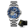 GLENAW Rotating Earth Double Second Hand WristWatch Men Automatic Multi Shop24