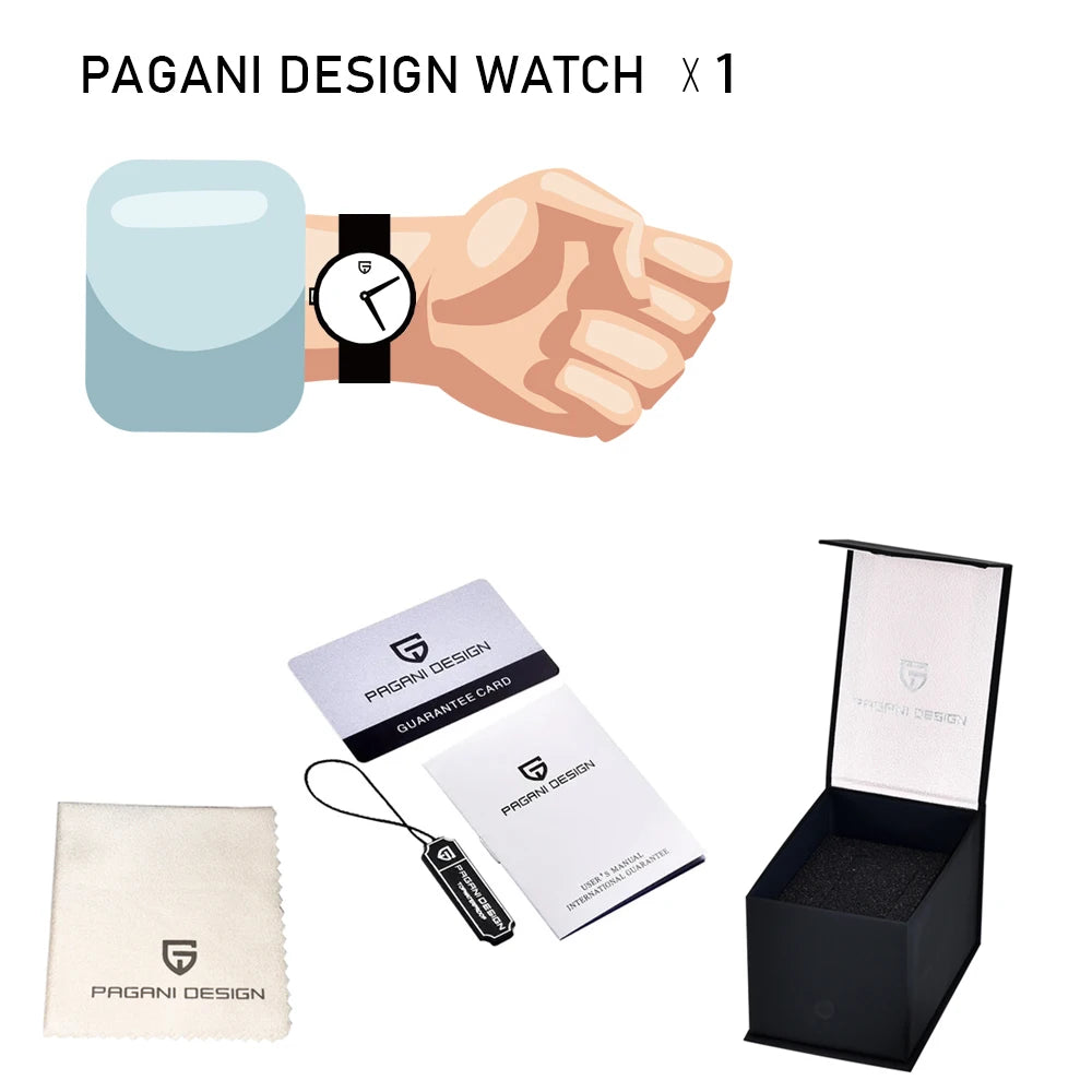 PAGANI DESIGN Business Automatic Watch 100M Waterproof 42MM Stainless Steel Multi Shop24