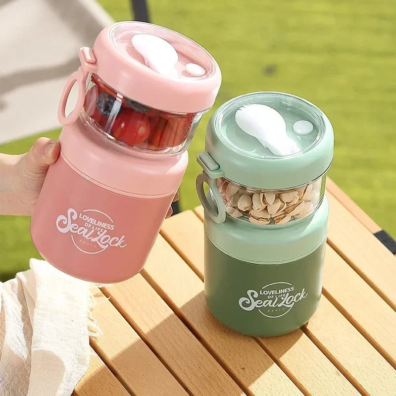 Portable Breakfast Oatmeal Cup Stainless Steel Insulation Lunch Box - Multi Shop24