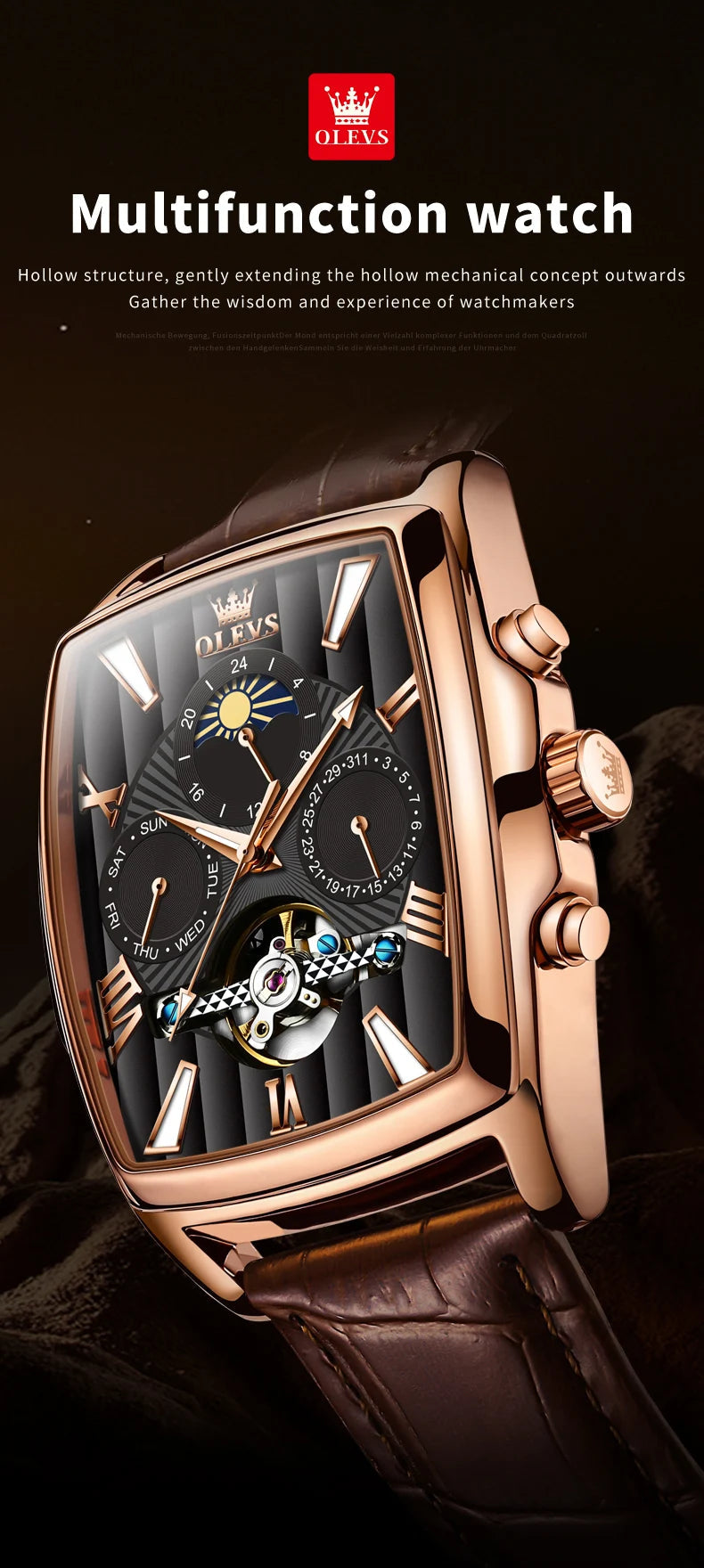 New OLEVS Mens Watches Automatic Mechanical Watch Multi Shop24