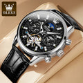 OLEVS 6658 Mens Watch Business Leather Strap Reloj Multi Shop24