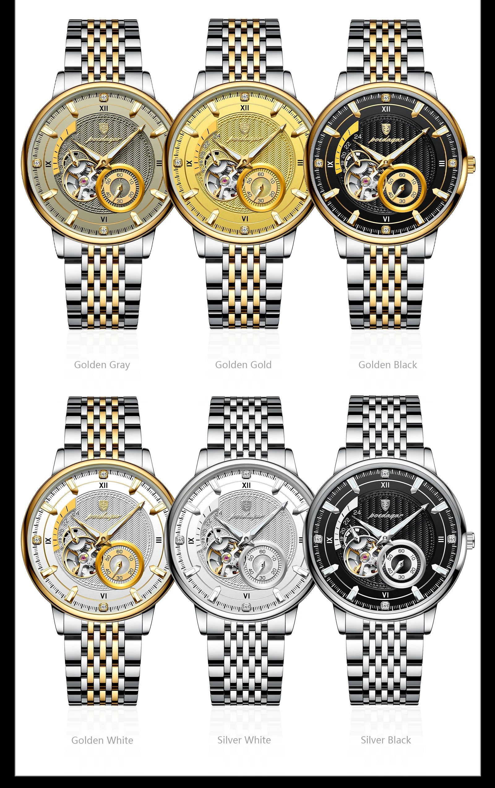 POEDAGAR Top Luxury Man Wristwatch Luminous Hollow Multi Shop24