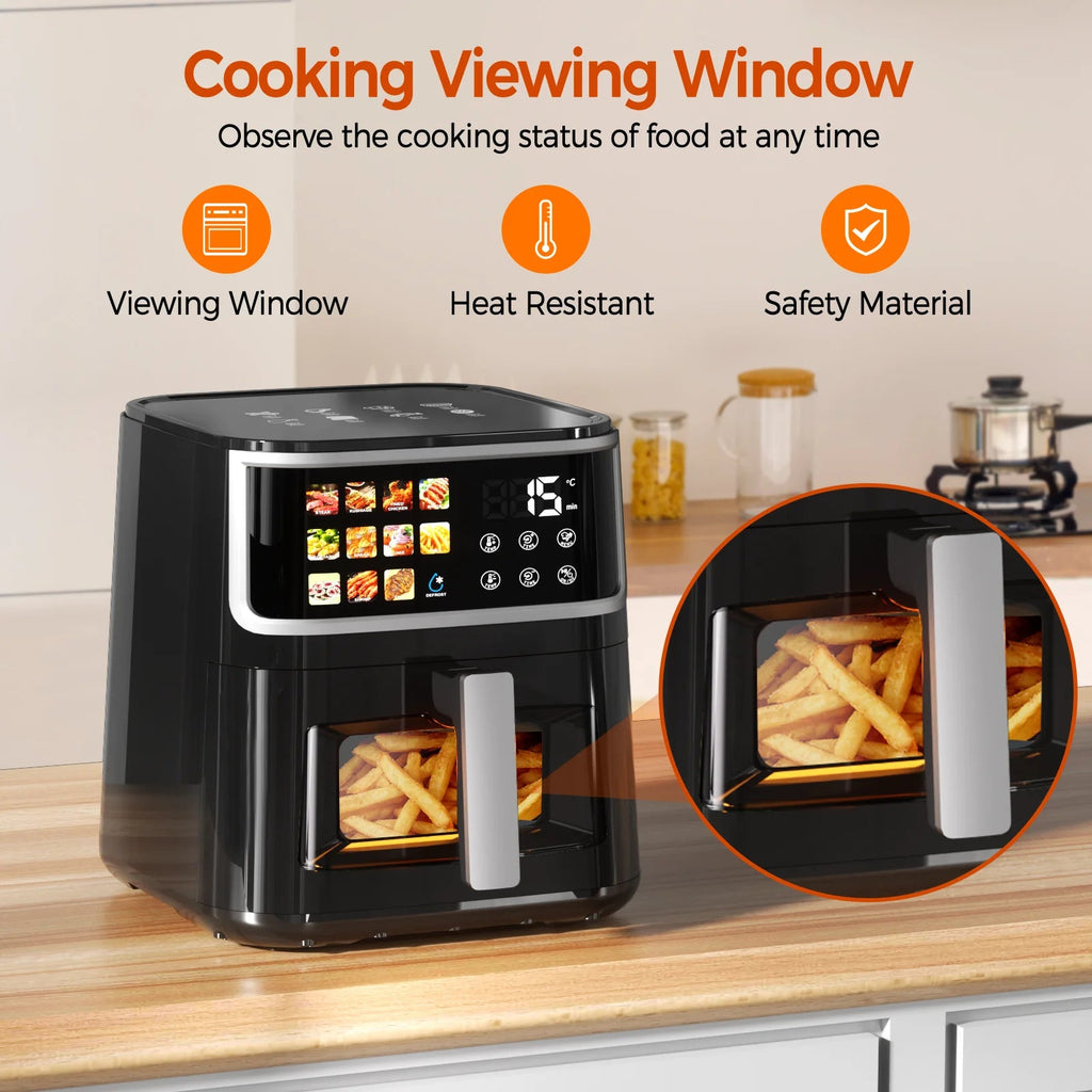 Patbrela Non-fat fryer 8L Large Hot Air Frye with Led Screen 11 Preset Functions Multi Shop24