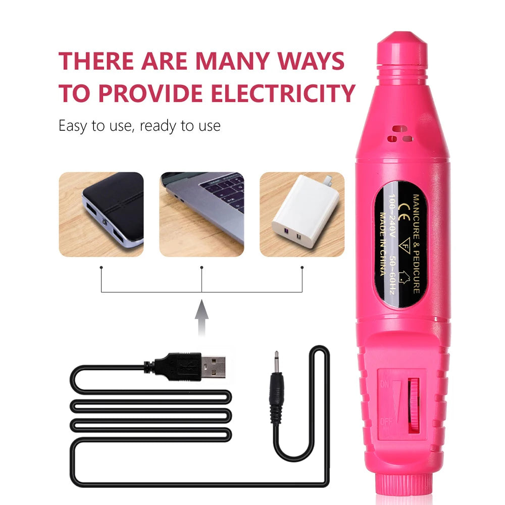 LINMANDA 6 In 1 Electric Nail Drills Kit Remove Polisher Manicure Portable Nail File Nail Drill Equipment  Pen Tools Machine MultiShop24