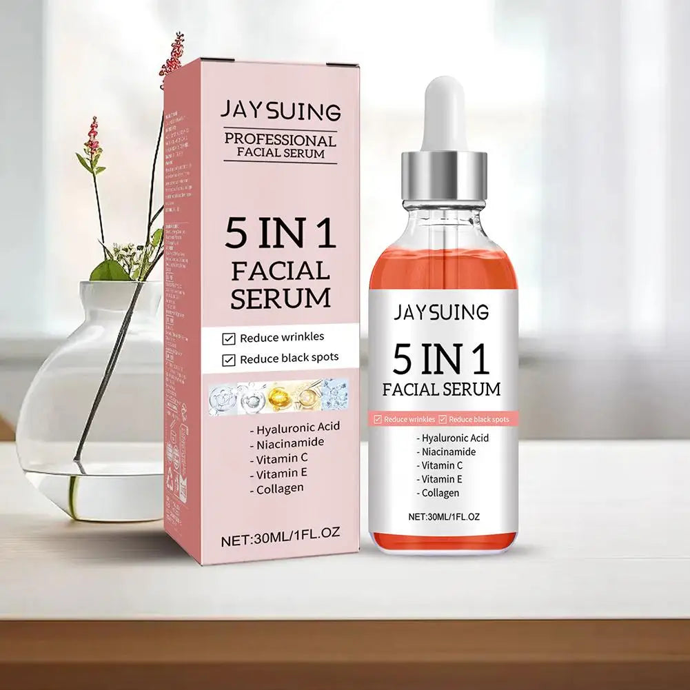5 In 1 Fade fine lines Firming Face Serum Moisturizing brightning Vitamin C Hyaluronic