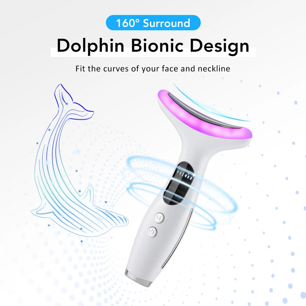 Micro-current Neck & Face Beauty Device LED IPL Skin