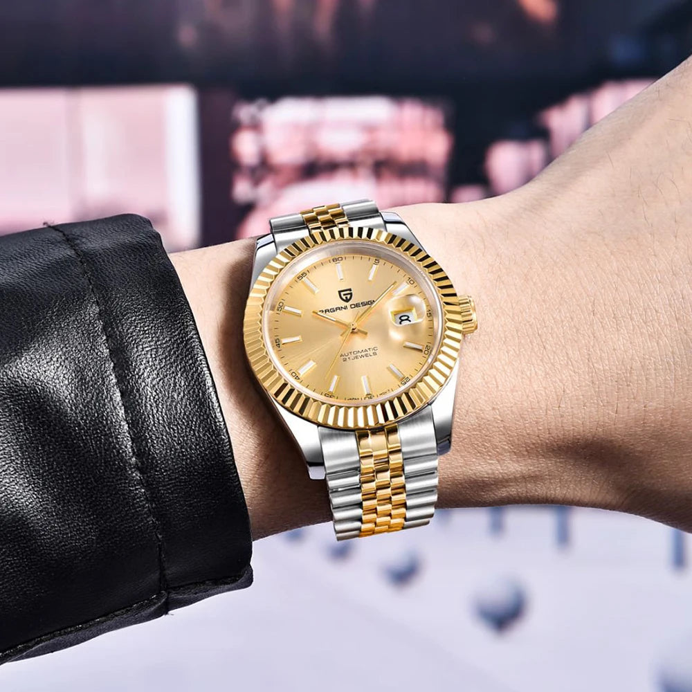 PAGANI DESIGN Business Automatic Watch 100M Waterproof 42MM Stainless Steel Multi Shop24