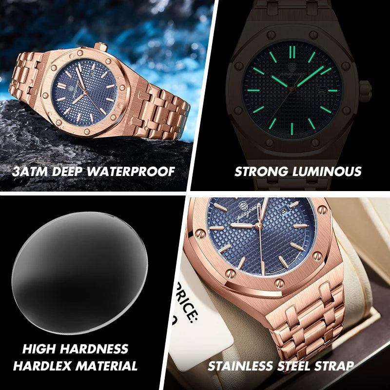 PAAZOMU Luxury Business Man Wristwatch Waterproof Luminous Date Men Multi Shop24