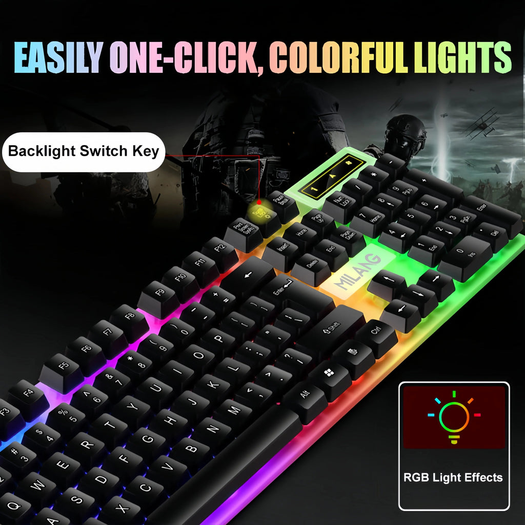 USB Wired Keyboard RGB Gaming Keyboard Multi Shop24