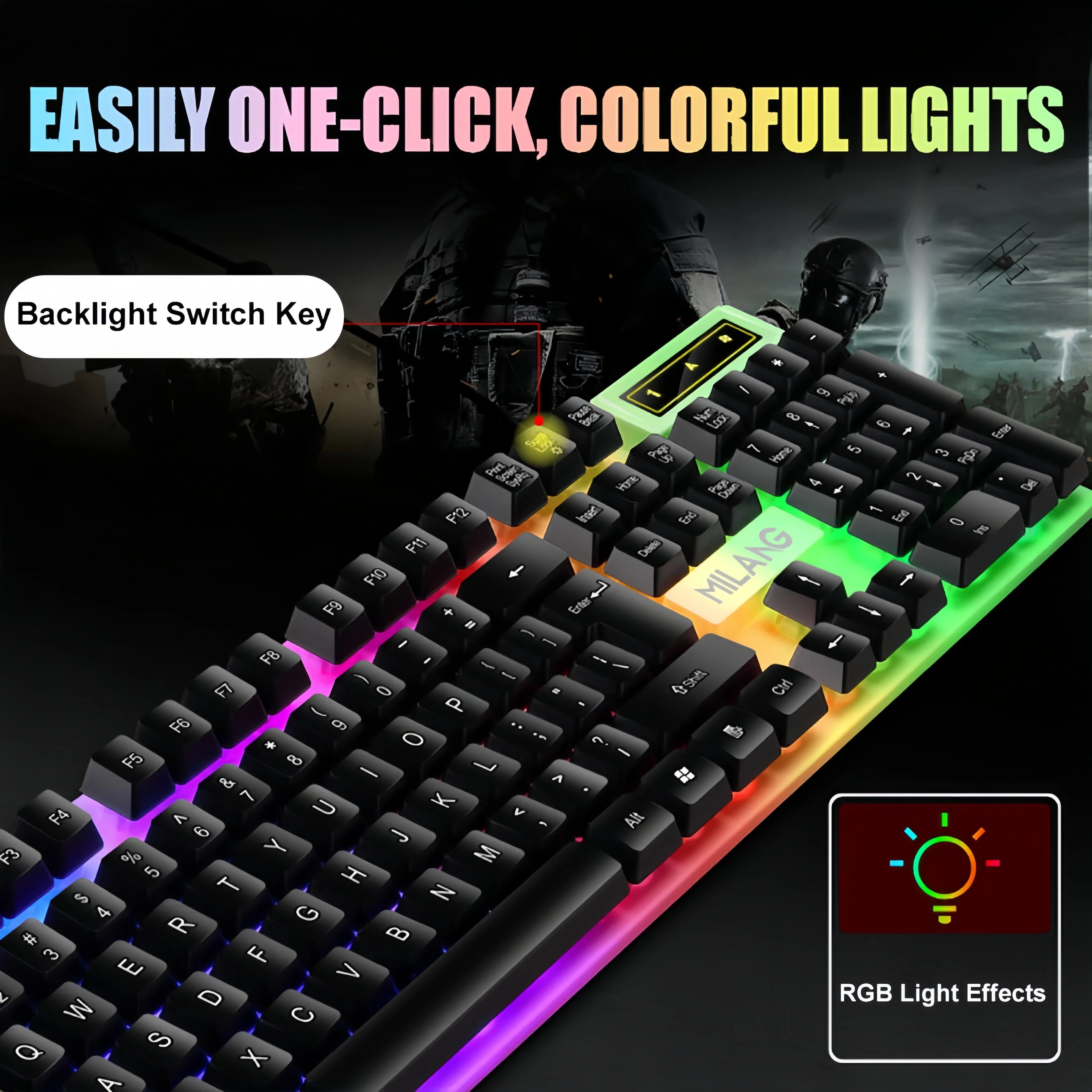 USB Wired Keyboard RGB Gaming Keyboard Multi Shop24