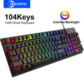 104 Keys Wired Keyboard RGB Colorful Gaming Keyboard Multi Shop24