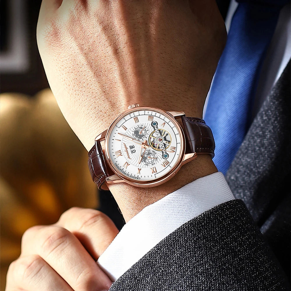 POEDAGAR Luxury Men Wristwatch Waterproof Date Week Automatic Multi Shop24