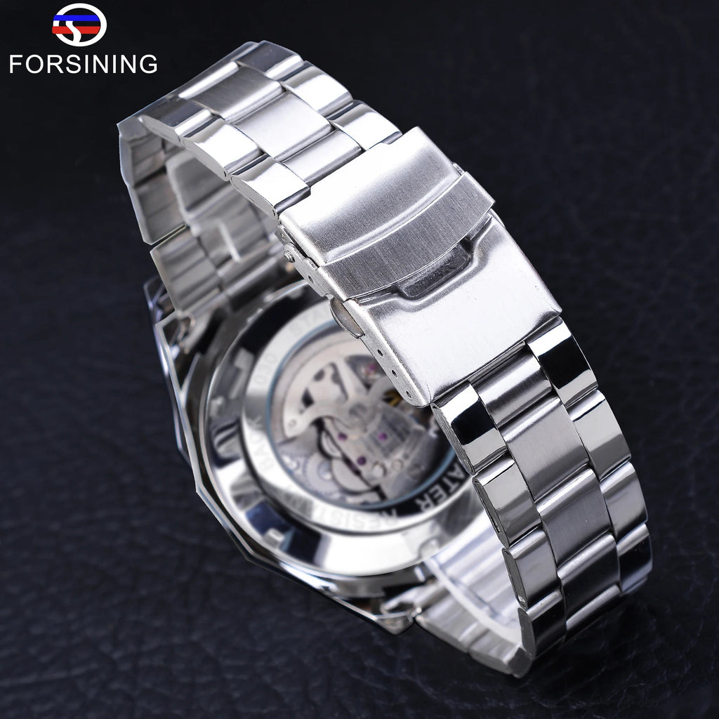 Forsining 2021 Stainless Steel Waterproof Mens Skeleton Watches Top Brand Multi Shop24