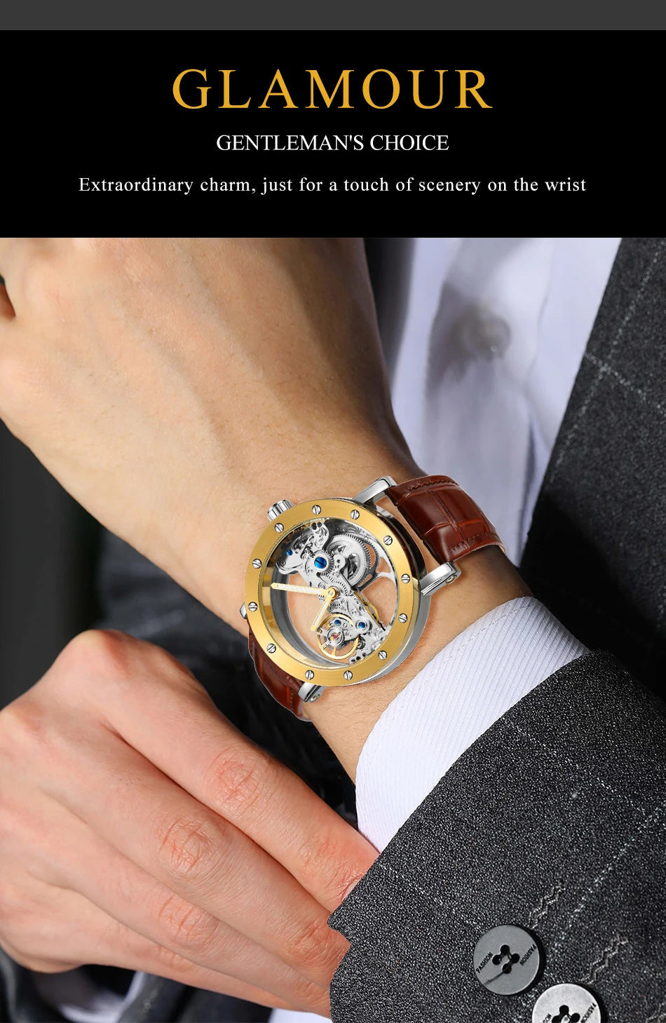 2024 Top Brand Luxury Steel Skeleton Tourbillon Automatic Multi Shop24