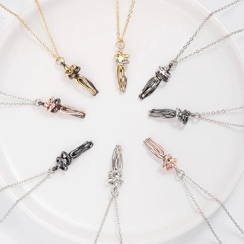 Fashion Hugging Necklace Jewelry Choker Hug Pendant Chain Men Necklaces For Lover Women Couple Men Lady Female Male Gift - Multi Shop24
