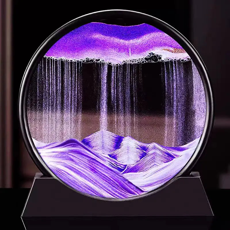 3D Moving Sand Art Picture Round Glass Deep Sea Sandscape Hourglass Multi Shop24