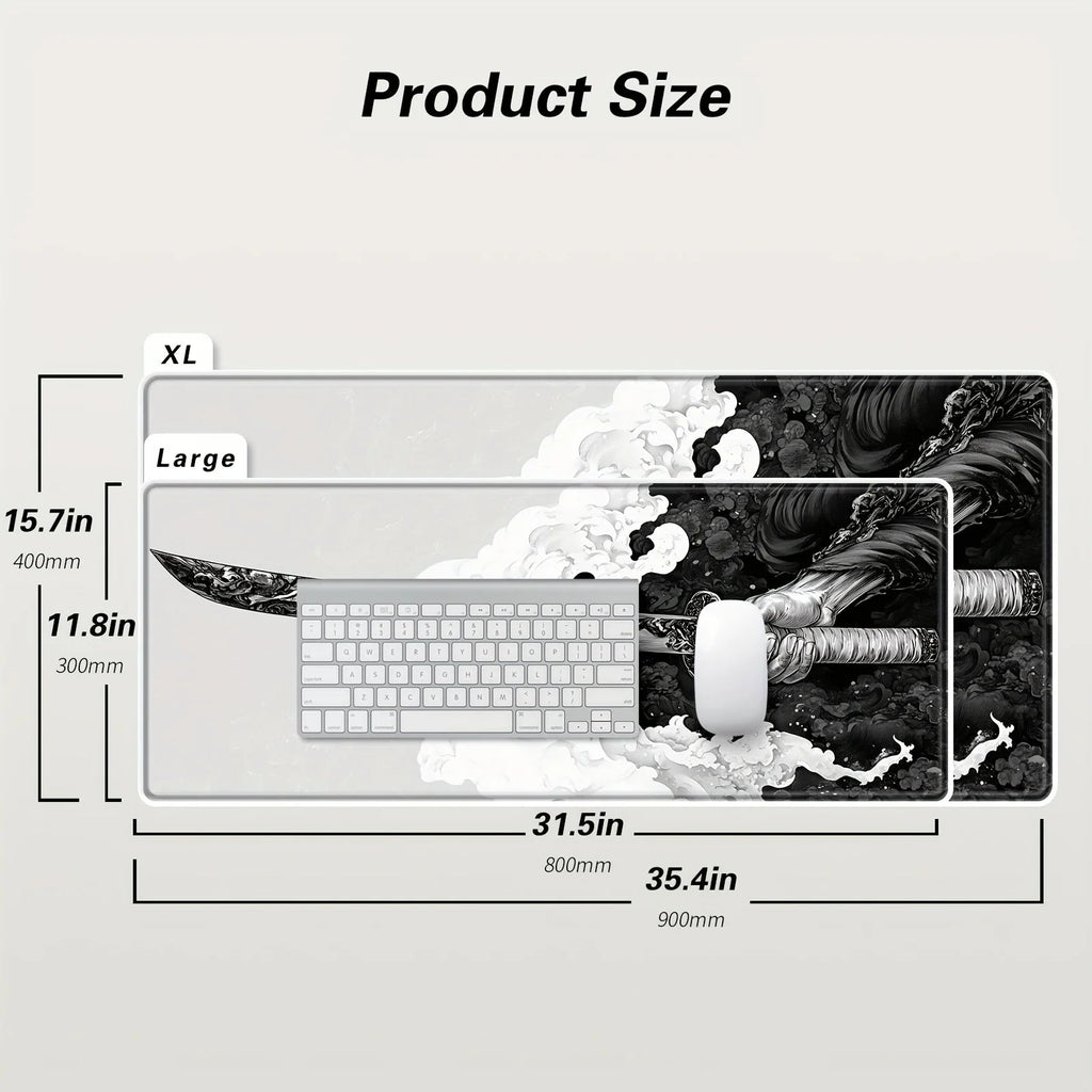 Gaming mouse pad with Japanese samurai design, oversized Multi Shop24