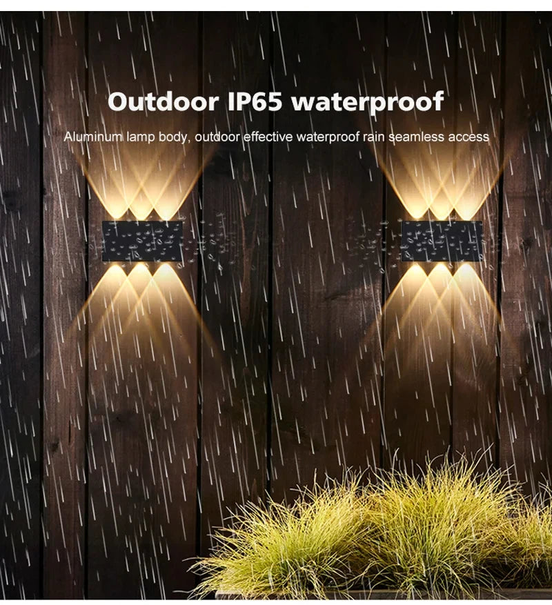 2pcs Outdoor LED Wall Light IP65 Waterproof Garden - Multi Shop24