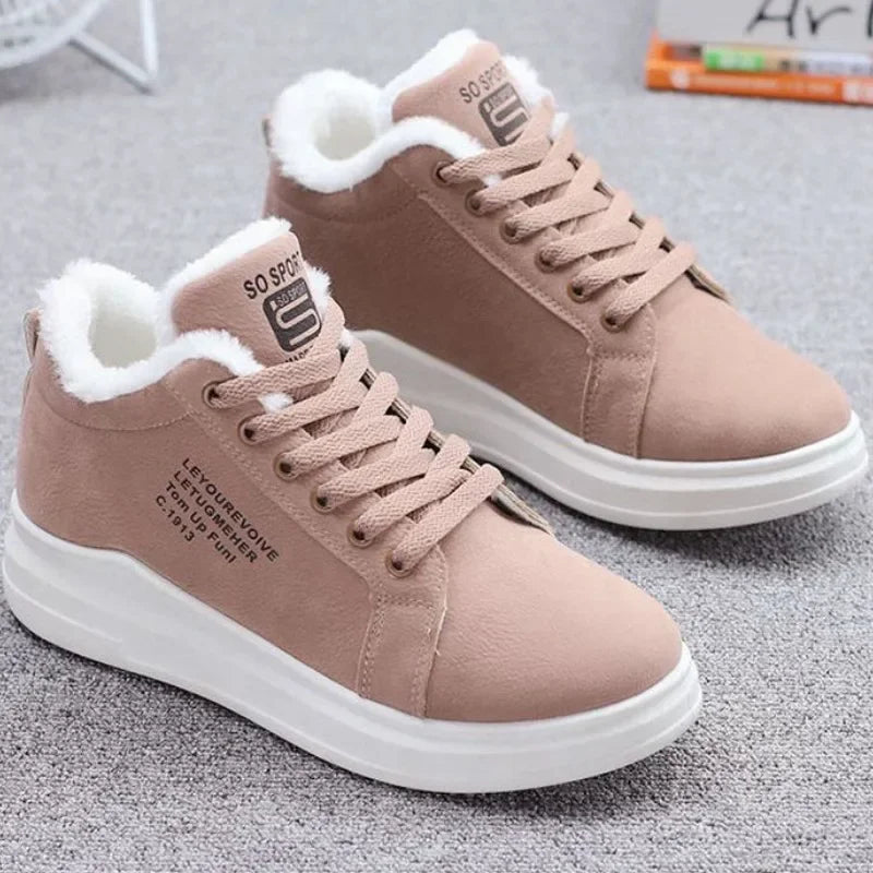 New Snow Boots Winter Outdoor Women Shoes Warm Fur Plush Lady Casual Shoes Lace Up Fashion Sneakers Platform Snow Boots MultiShop24