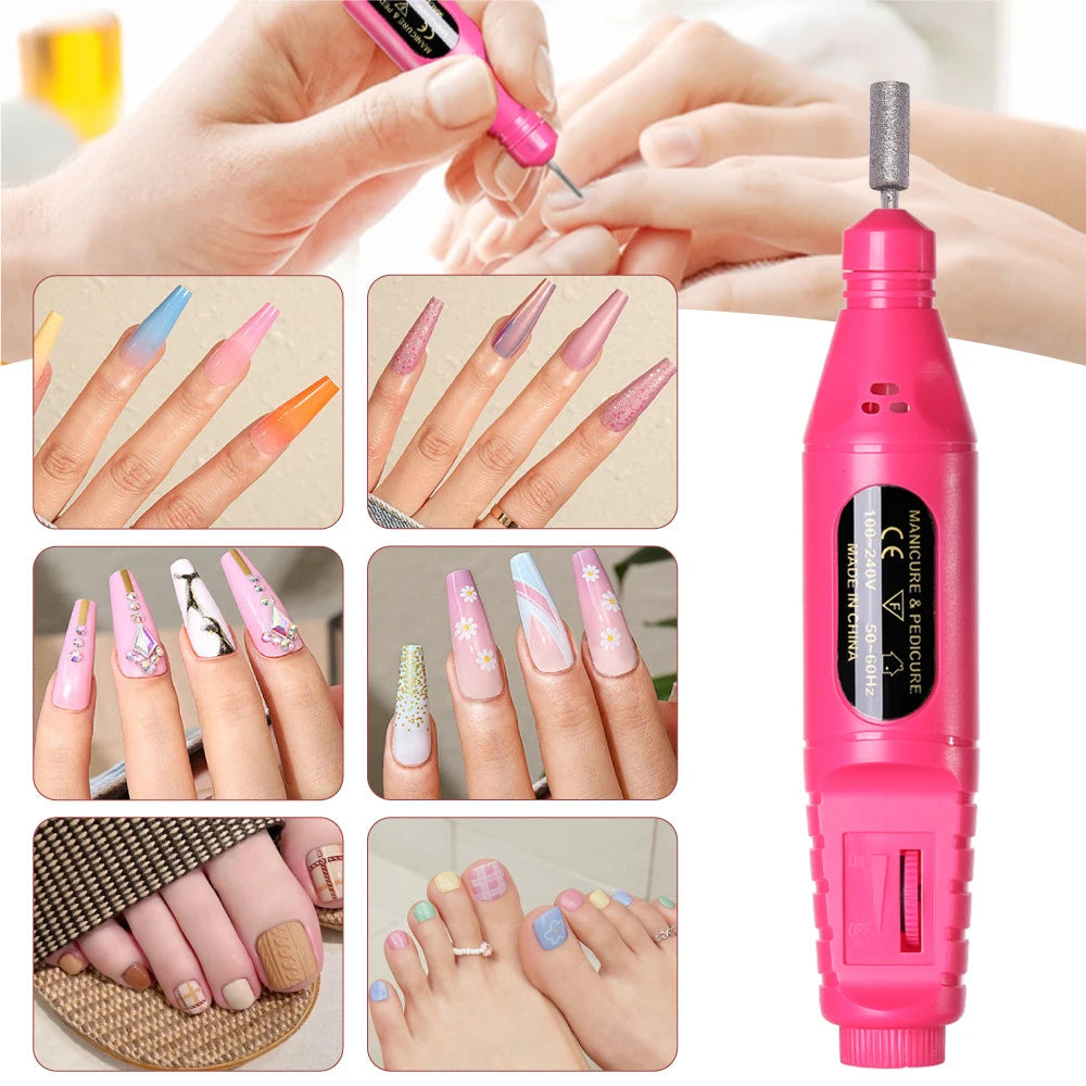 LINMANDA 6 In 1 Electric Nail Drills Kit Remove Polisher Manicure Portable Nail File Nail Drill Equipment  Pen Tools Machine MultiShop24