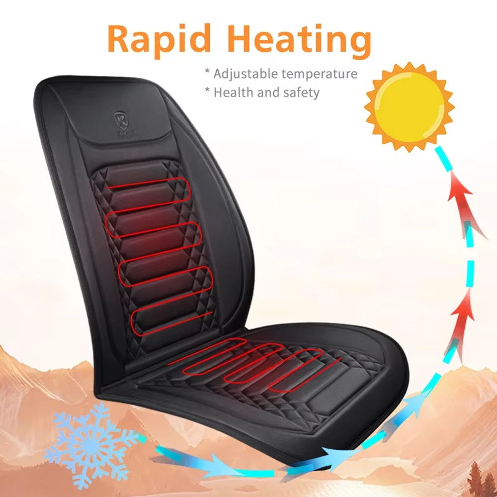 1/2pcs Winter Heated Car Seat Cover 12V Heating Warmer Car Seat - Multi Shop24