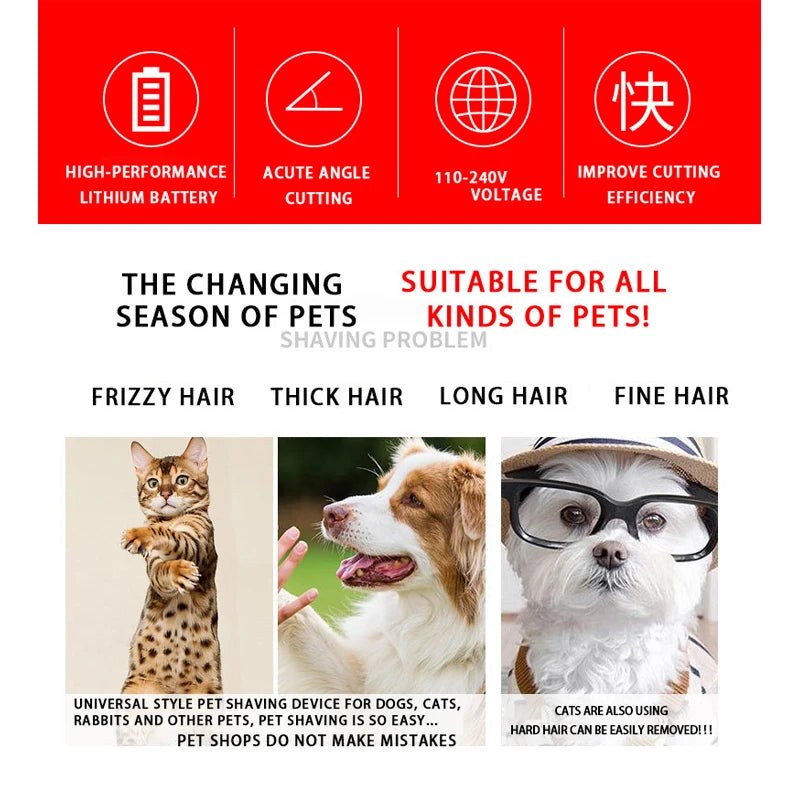 Electric Pet Clipper Grooming Kit For Dogs Reachageable Trimmer Haircut Cat Multi Shop24