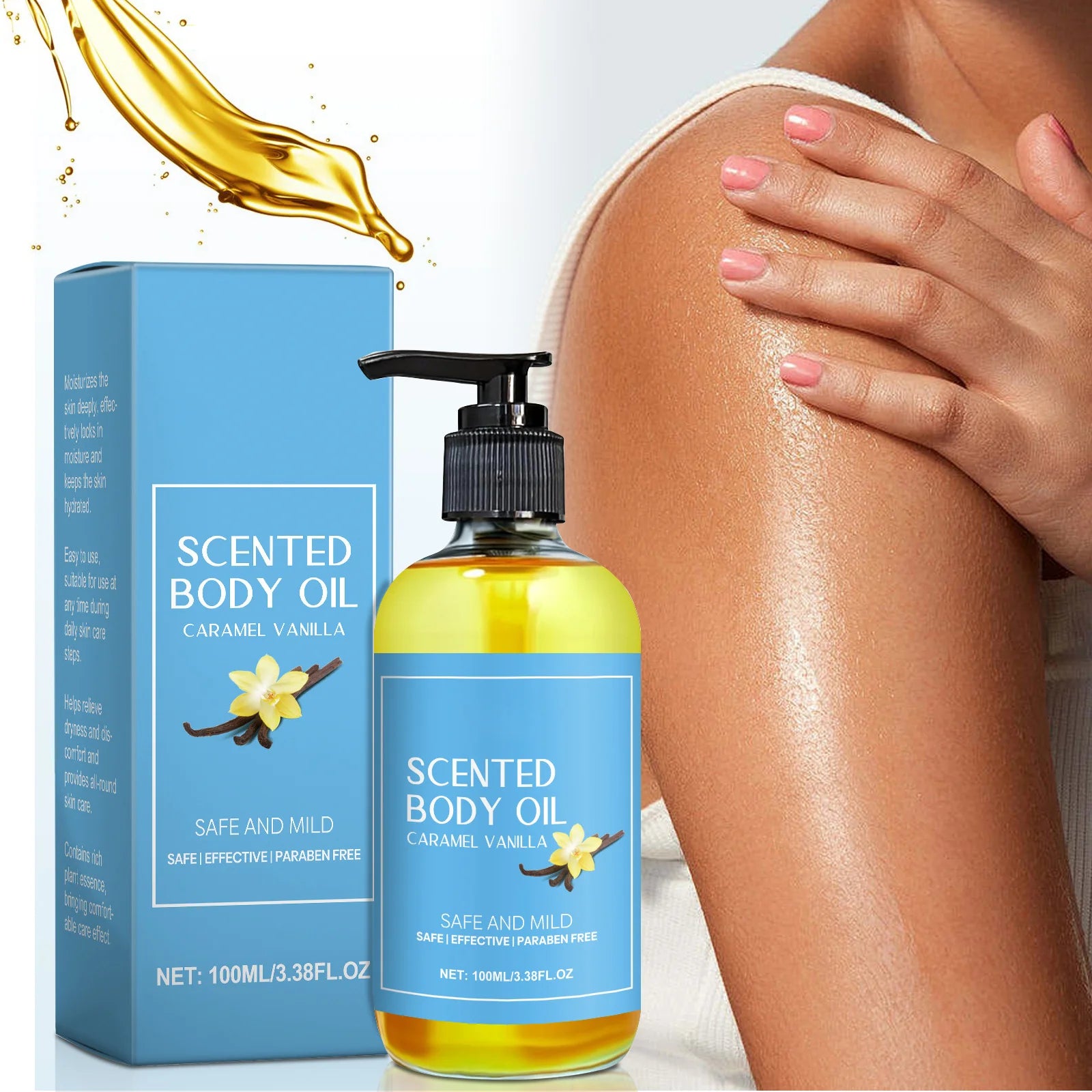 Stress Relief Vanilla Massage Oil - Deeply moisturizes, soothes muscles