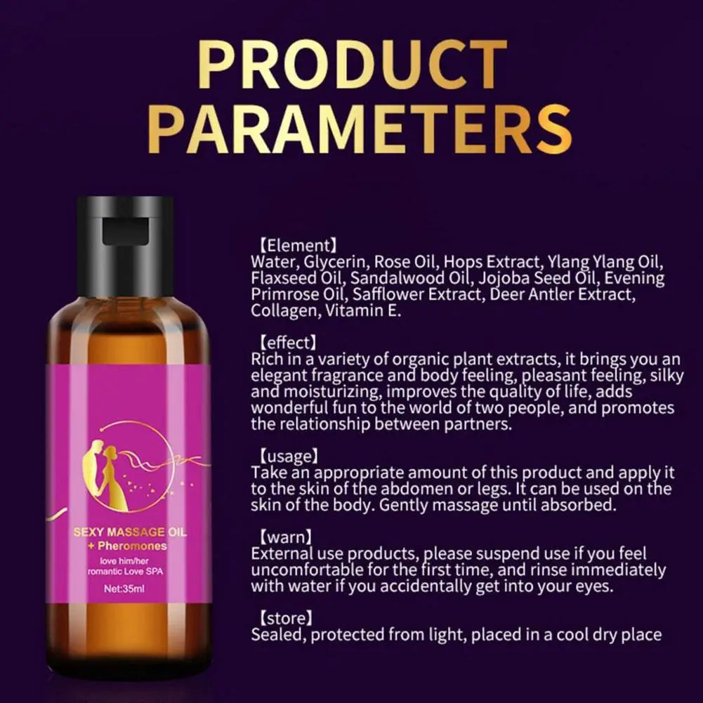 Purple Charming Massage Oil Sexy Men Women Massage Oil 35ml